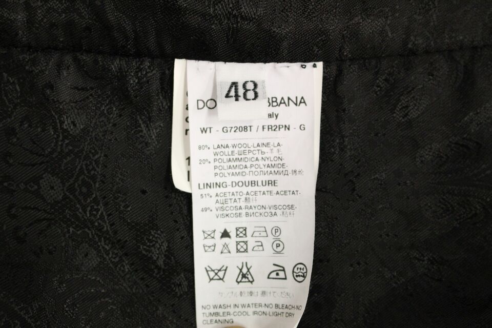 Dolce &amp;amp; Gabbana Svart Randig Ullväst Med Logotyp Väst