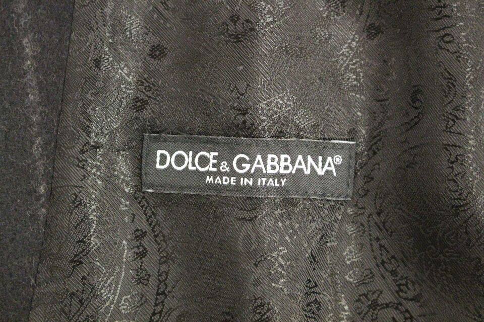 Dolce &amp;amp; Gabbana Svart Randig Ullväst Med Logotyp Väst