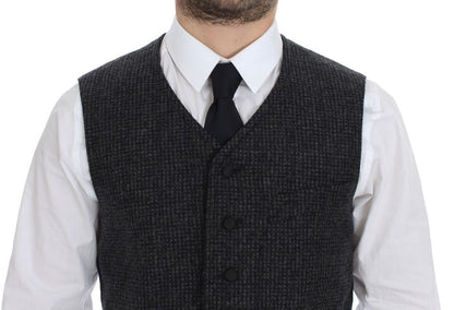 Dolce &amp; Gabbana Gray Wool Blend Vest Gilet Weste