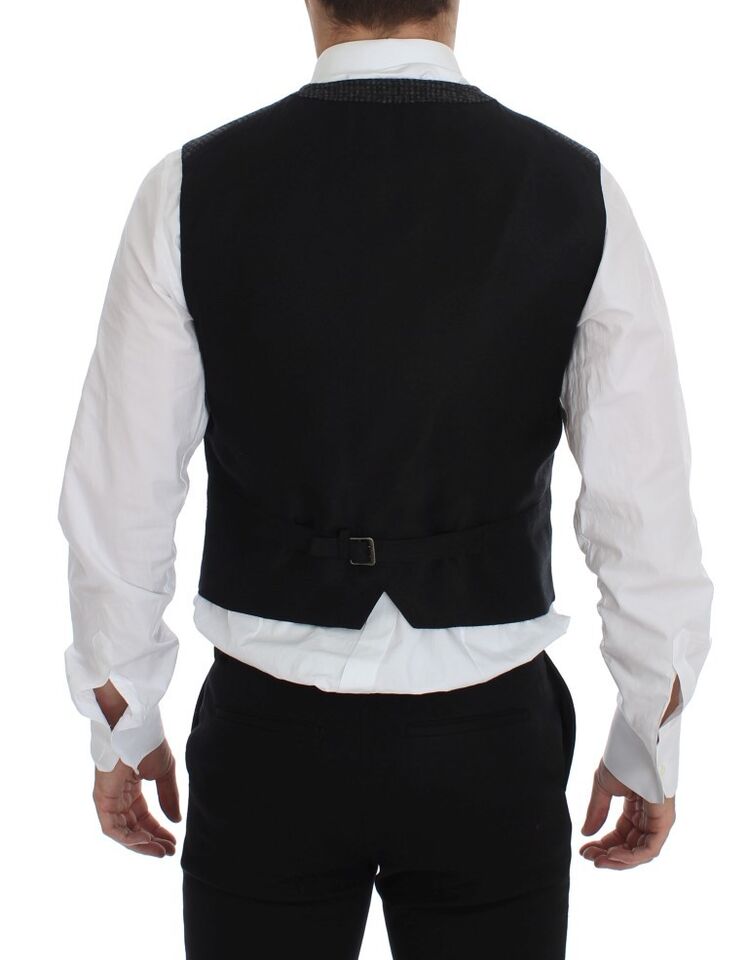 Dolce &amp; Gabbana Gray Wool Blend Vest Gilet Weste