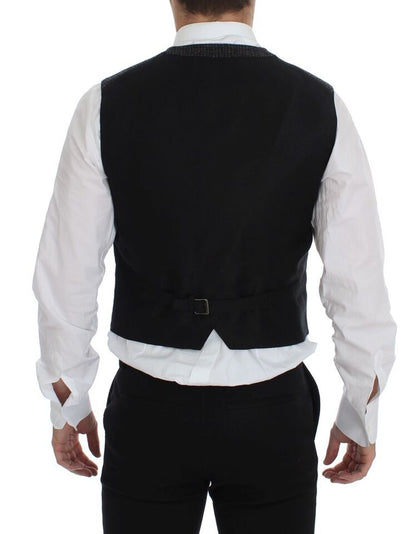 Dolce &amp; Gabbana Gray Wool Blend Vest Gilet Weste
