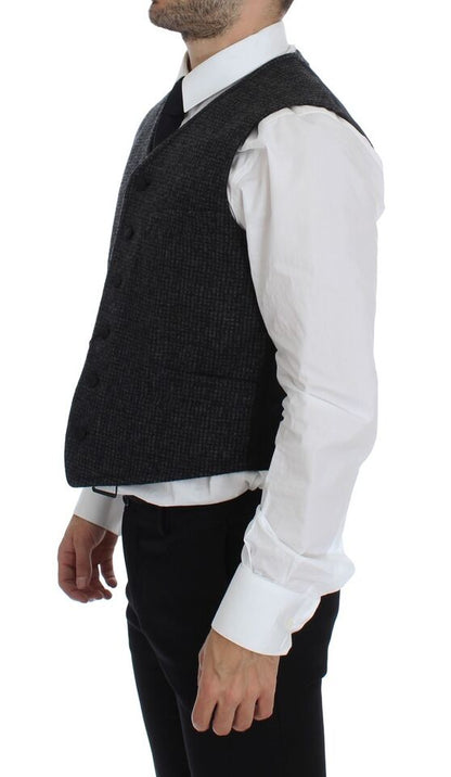 Dolce &amp; Gabbana Gray Wool Blend Vest Gilet Weste