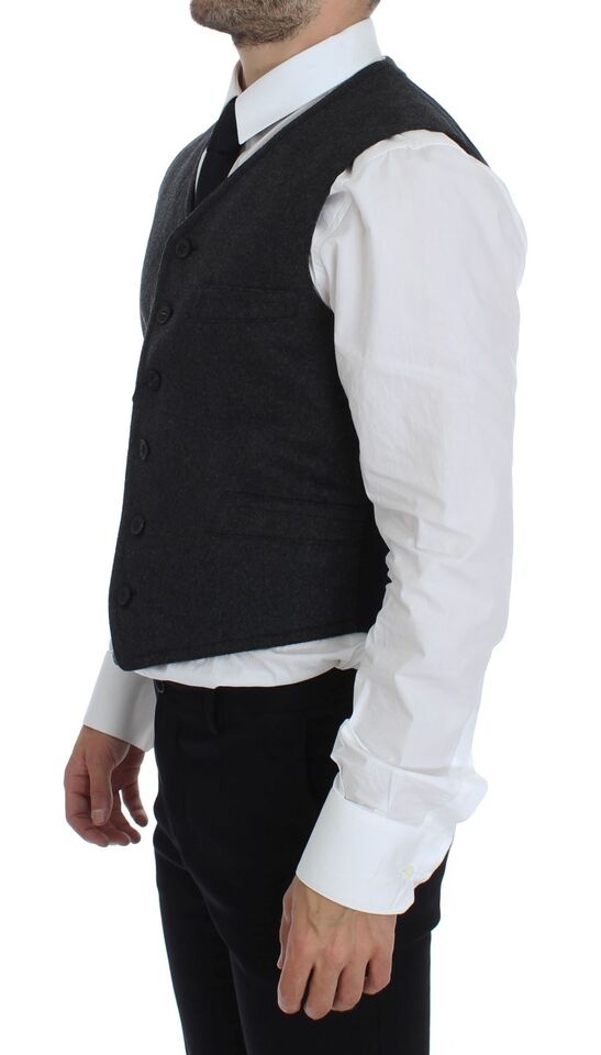 Dolce &amp; Gabbana Gray Wool Blend Vest Gilet Weste