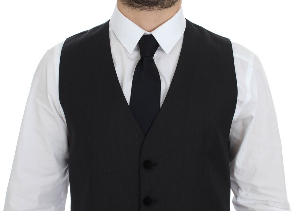 Dolce &amp; Gabbana Gray Wool Formal Dress Vest Gilet Weste