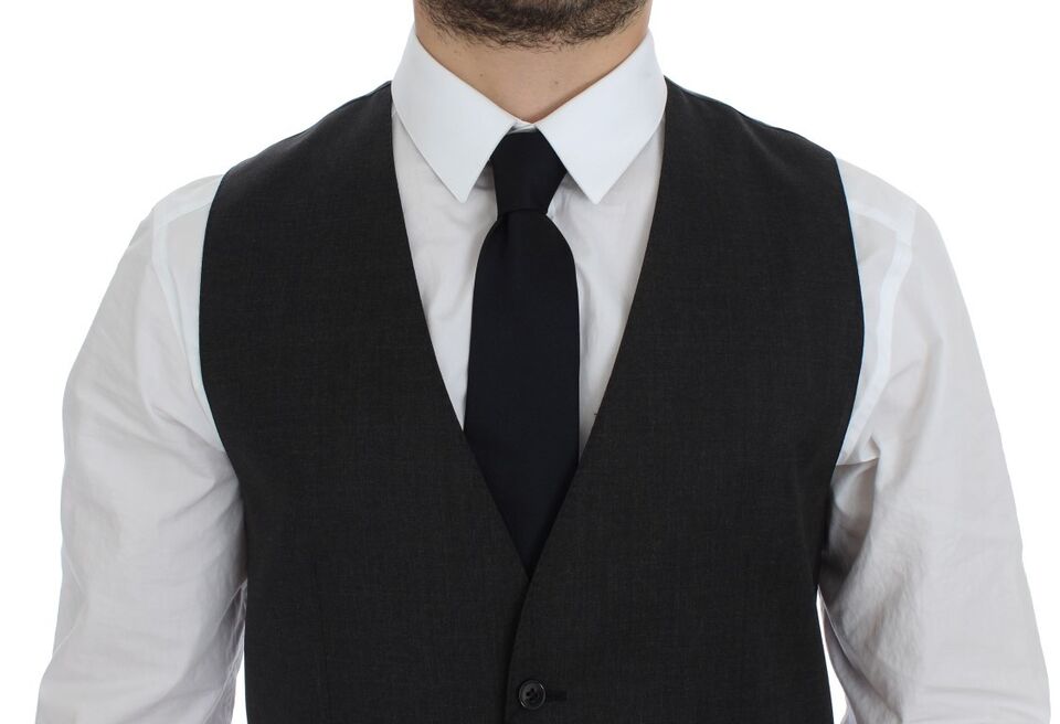 Dolce &amp; Gabbana Gray Wool Formal Dress Vest Gilet Weste