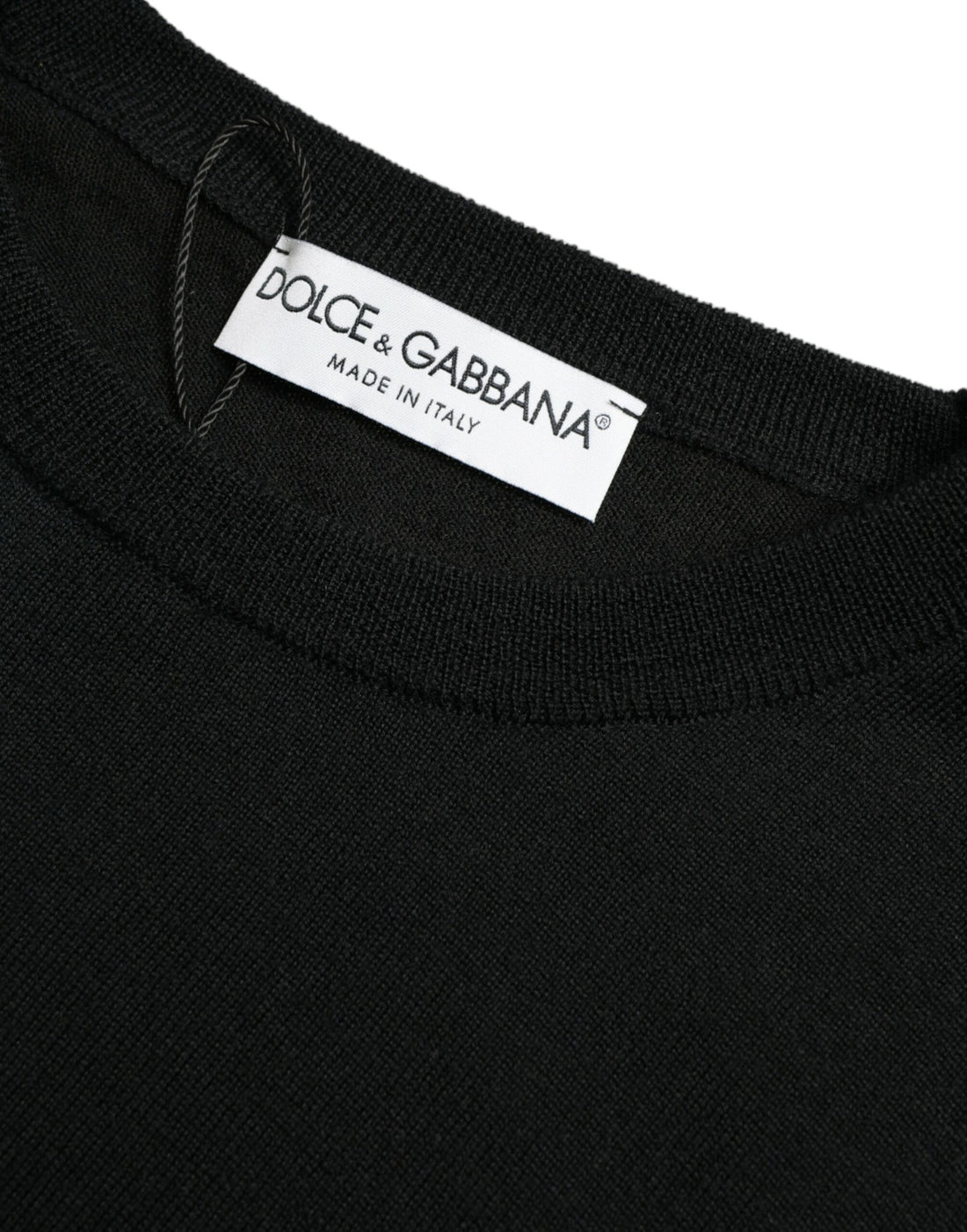 Dolce &amp; Gabbana Black Wool Round Neck Pullover Sweater