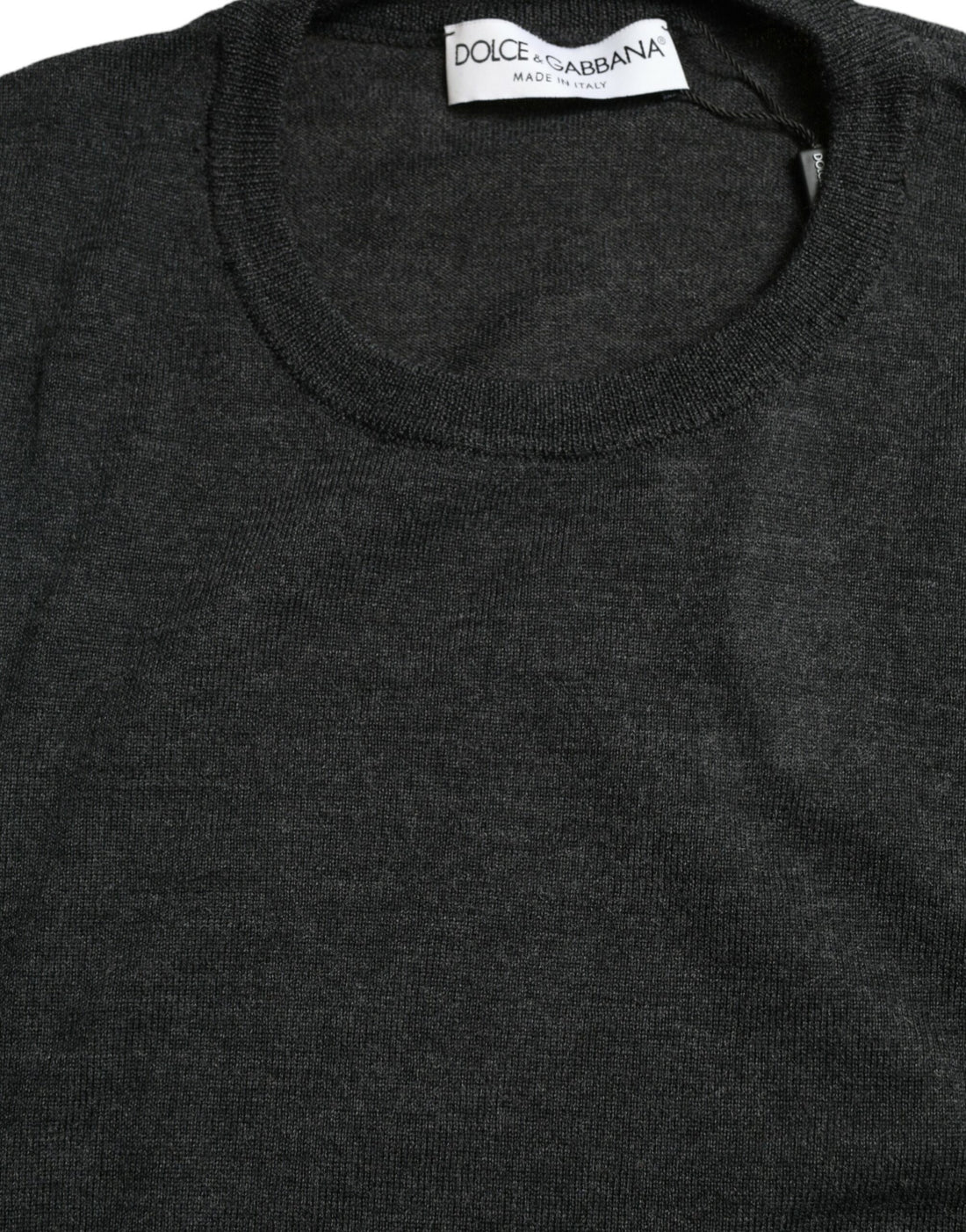 Dolce &amp; Gabbana Gray Wool Round Neck Pullover Sweater