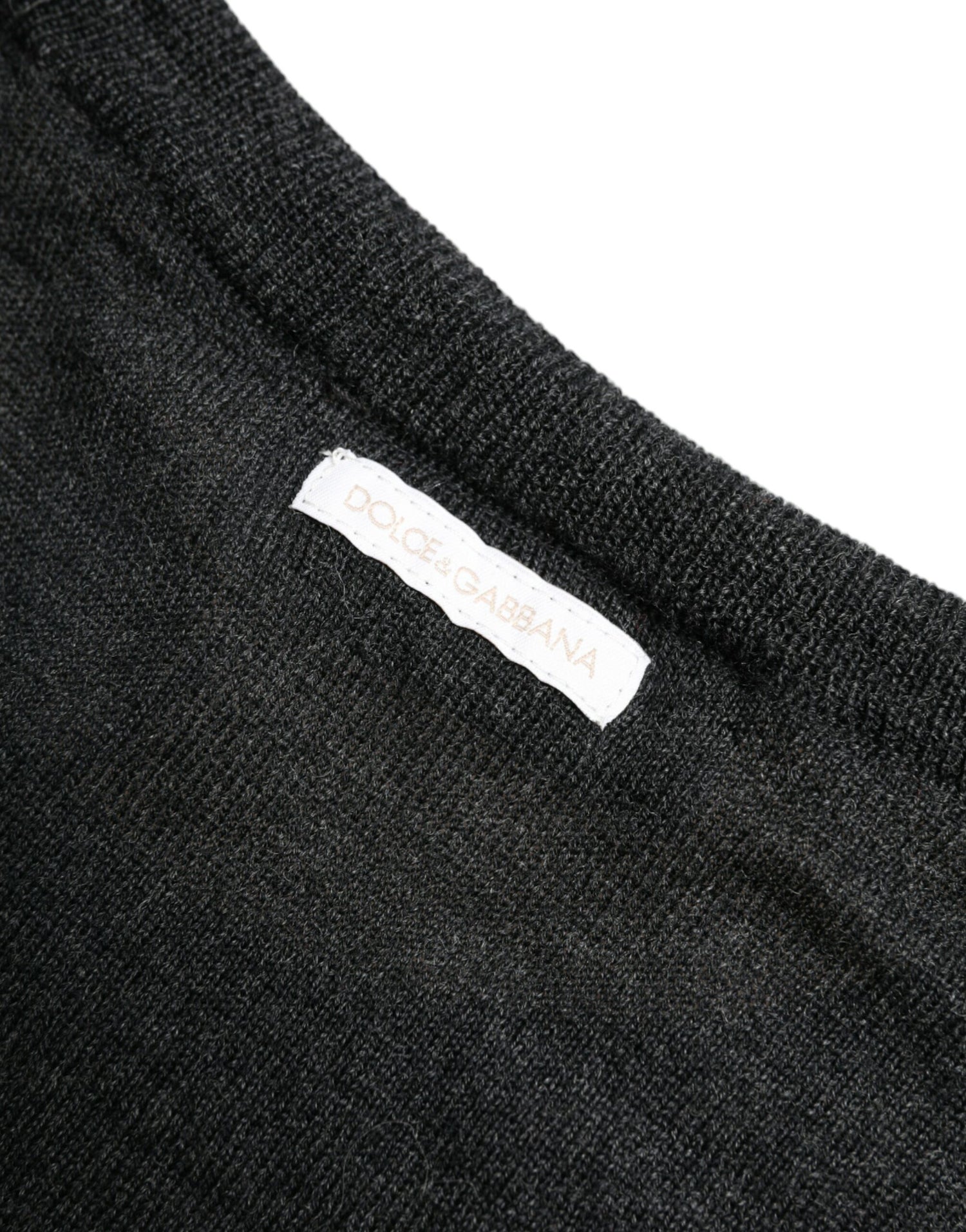 Dolce &amp; Gabbana Gray Wool Round Neck Pullover Sweater