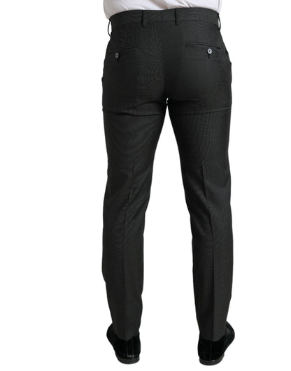 Dolce &amp; Gabbana Dark Gray Stretch Slim Formal Pants