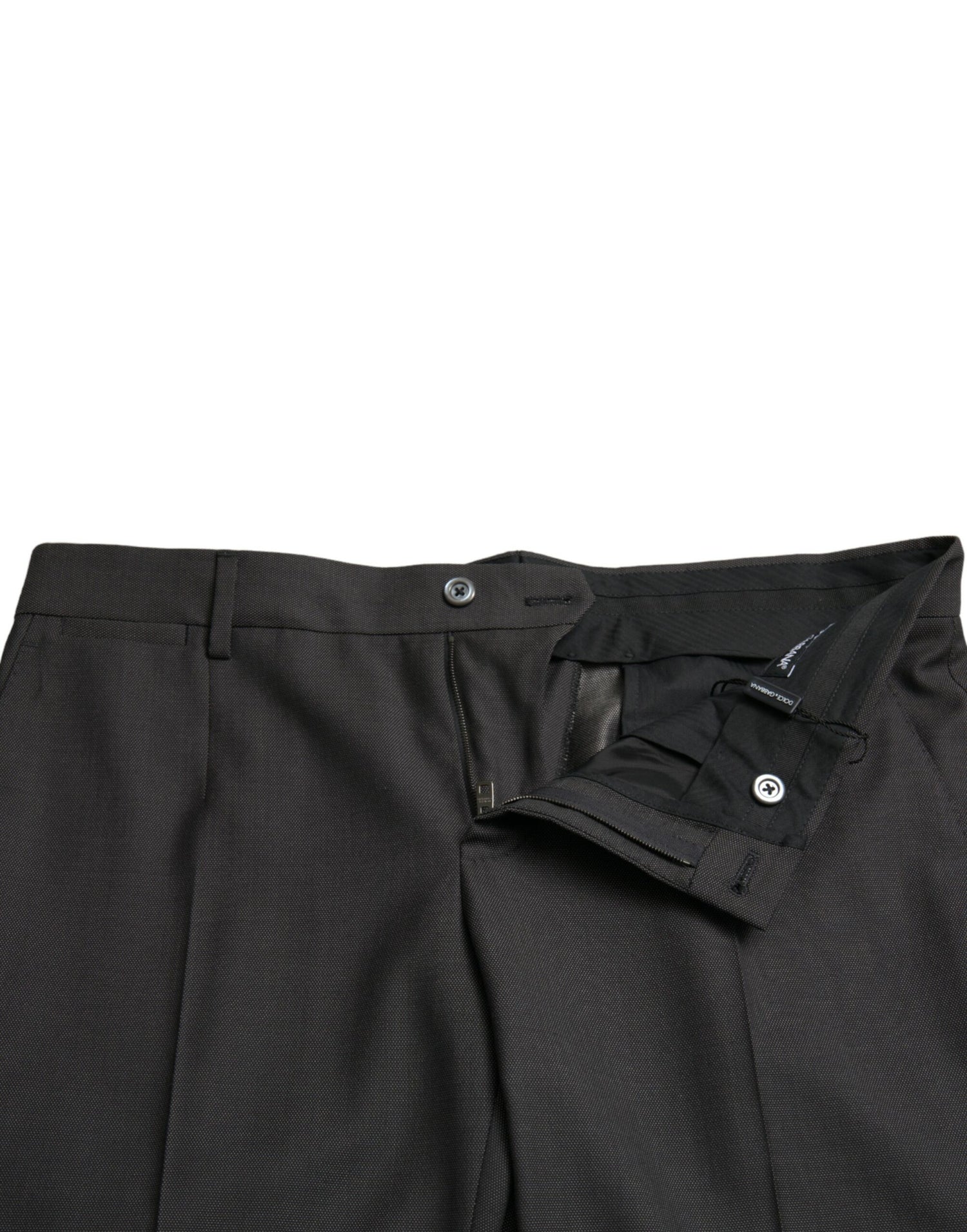 Dolce &amp; Gabbana Dark Gray Stretch Slim Formal Pants