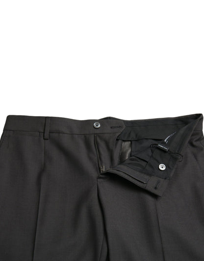 Dolce &amp; Gabbana Dark Gray Stretch Slim Formal Pants