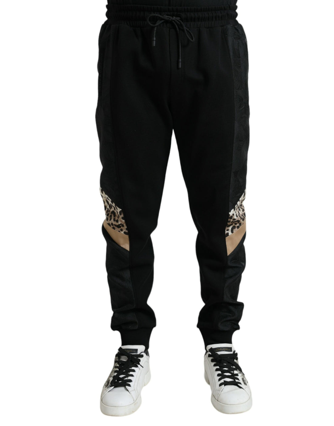 Dolce &amp;amp; Gabbana svarta smala joggingbyxor i bomull med stretch