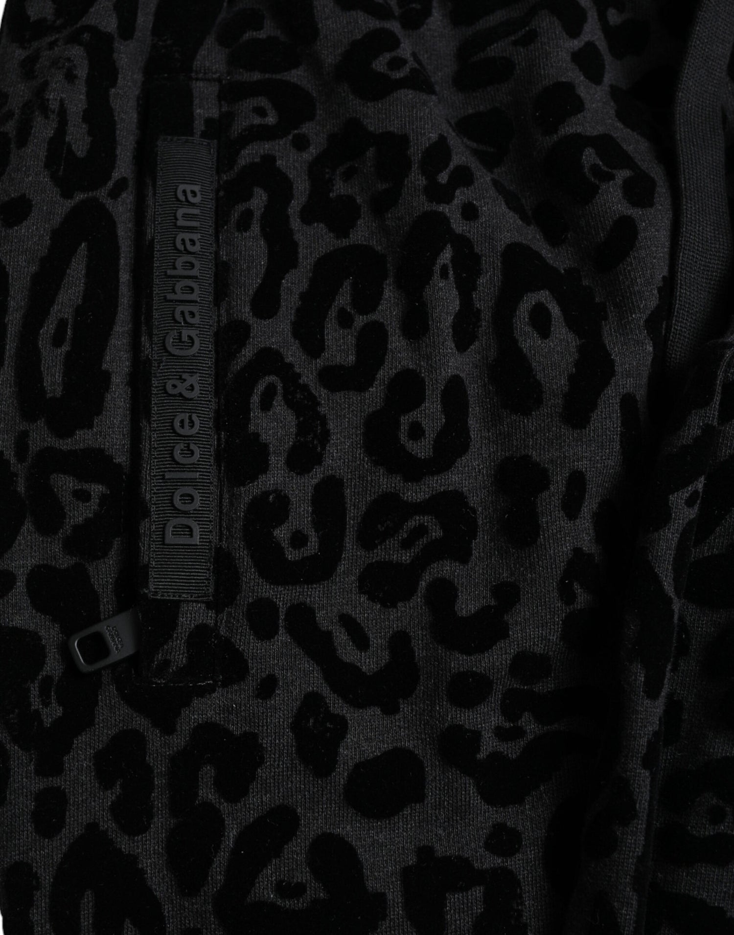 Dolce &amp; Gabbana Black Leopard Cotton Slim Fit Jogger Pants