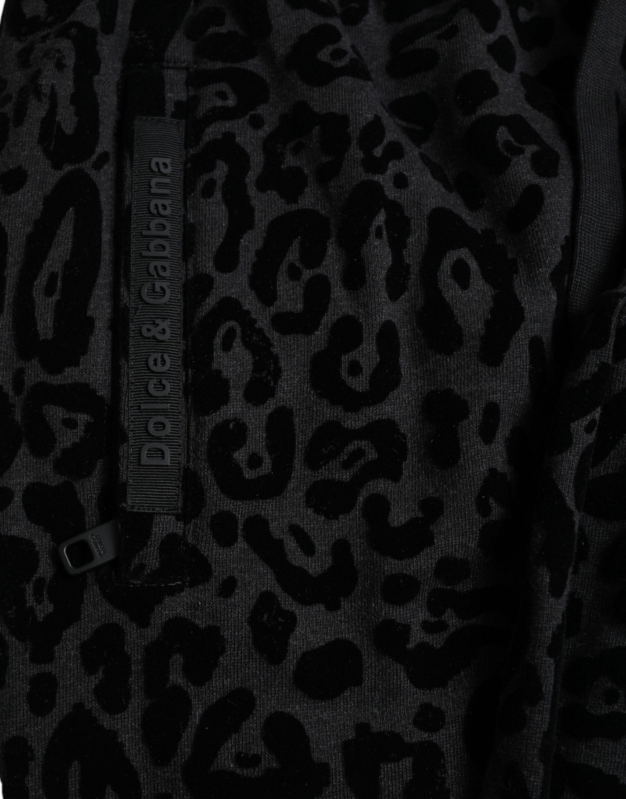 Dolce &amp; Gabbana Black Leopard Cotton Slim Fit Jogger Pants