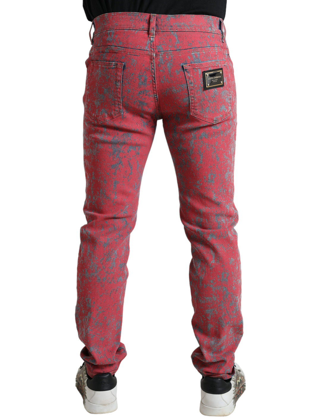 Dolce &amp;amp; Gabbana Röda Bomullsfärgade Slim Fit Herrjeans