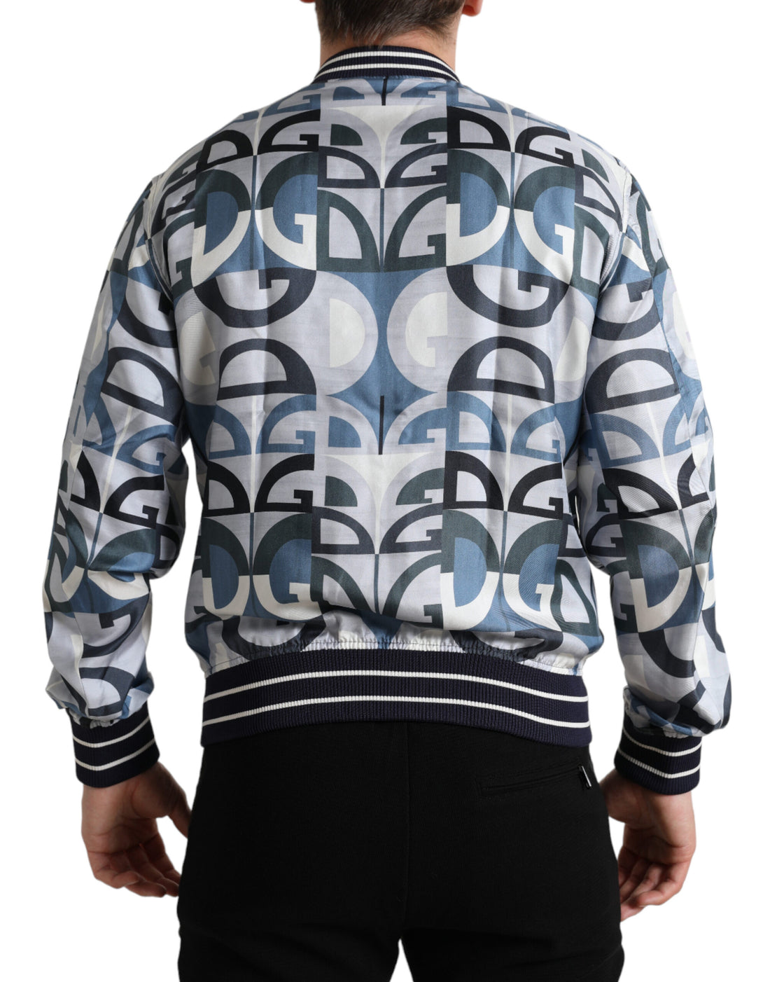 Dolce &amp; Gabbana Multicolor Logo Print Bomber Blouson Jacket