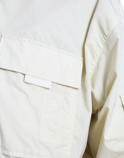 Dolce &amp; Gabbana Yellow Nylon Collared Full Zip Parka Jacket