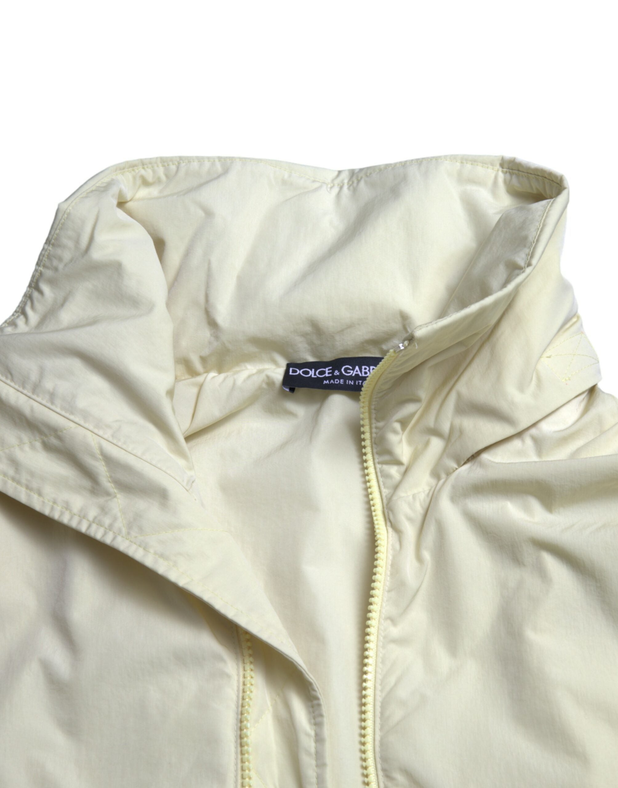 Dolce &amp; Gabbana Yellow Nylon Collared Full Zip Parka Jacket