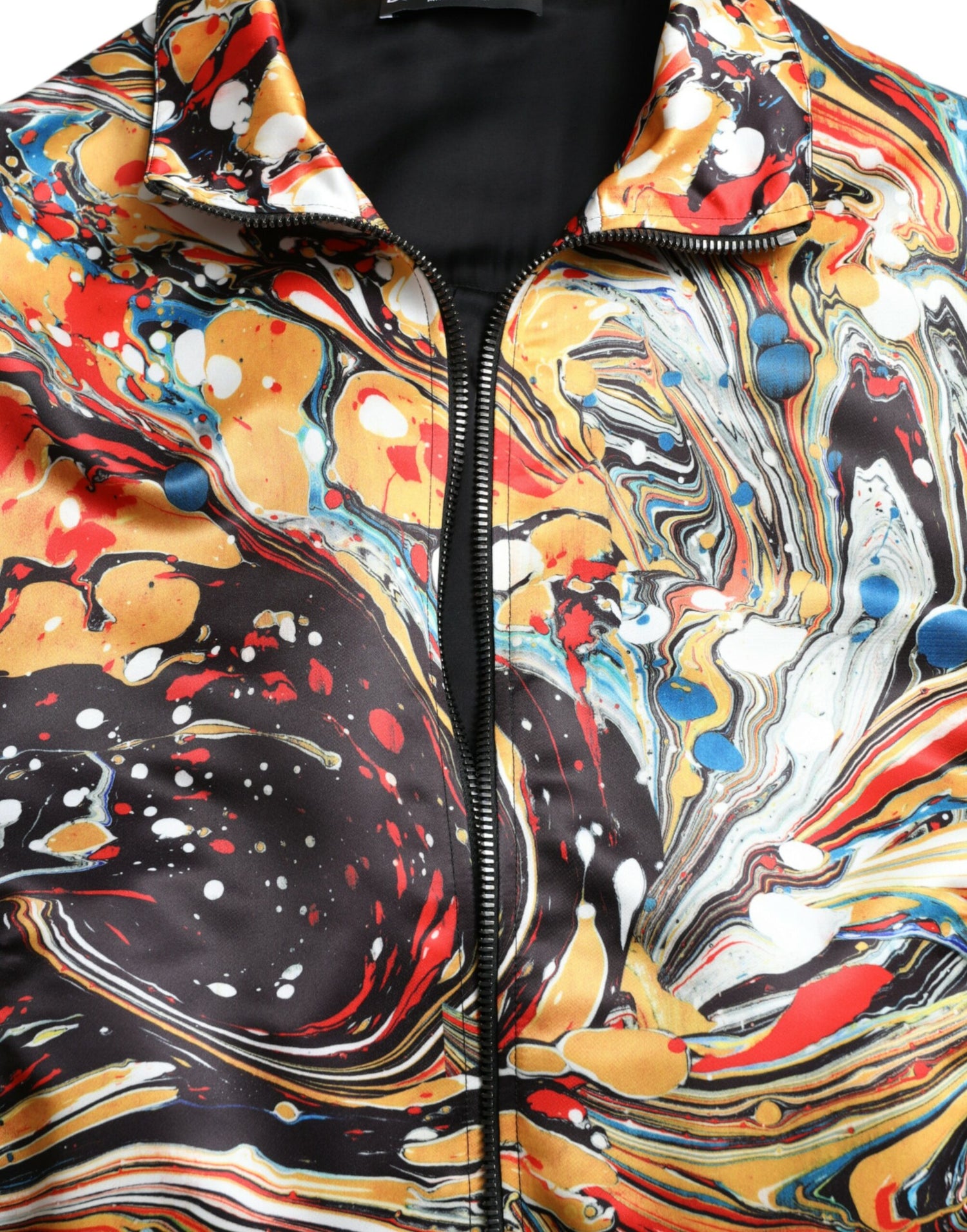 Dolce &amp; Gabbana Multicolor Abstract Polyester Bomber Jacket