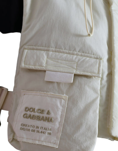 Dolce &amp; Gabbana Yellow Nylon Hooded Sportswear Vest Jacket