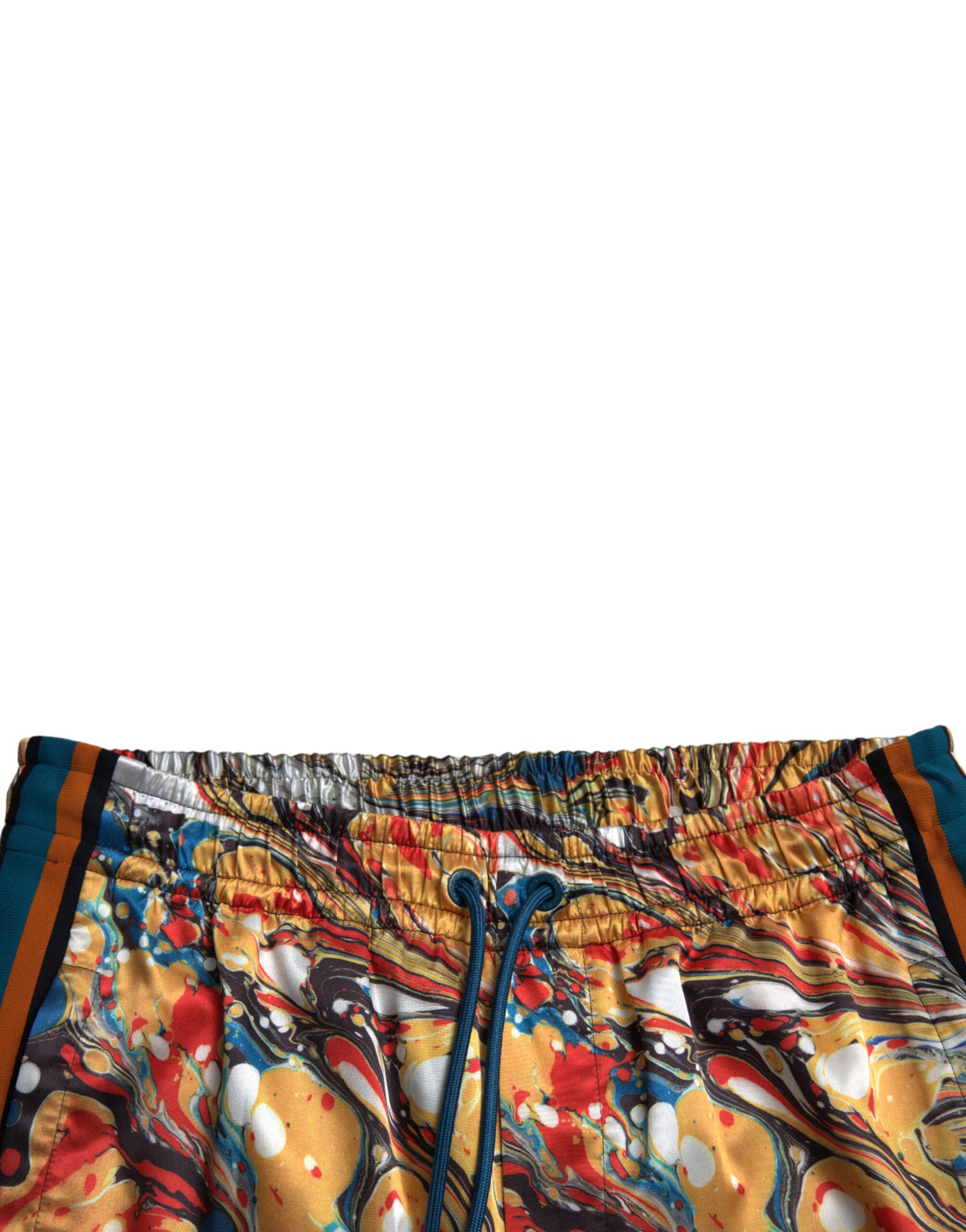 Dolce &amp;amp; Gabbana Flerfärgade Marmormönster Satinbyxor