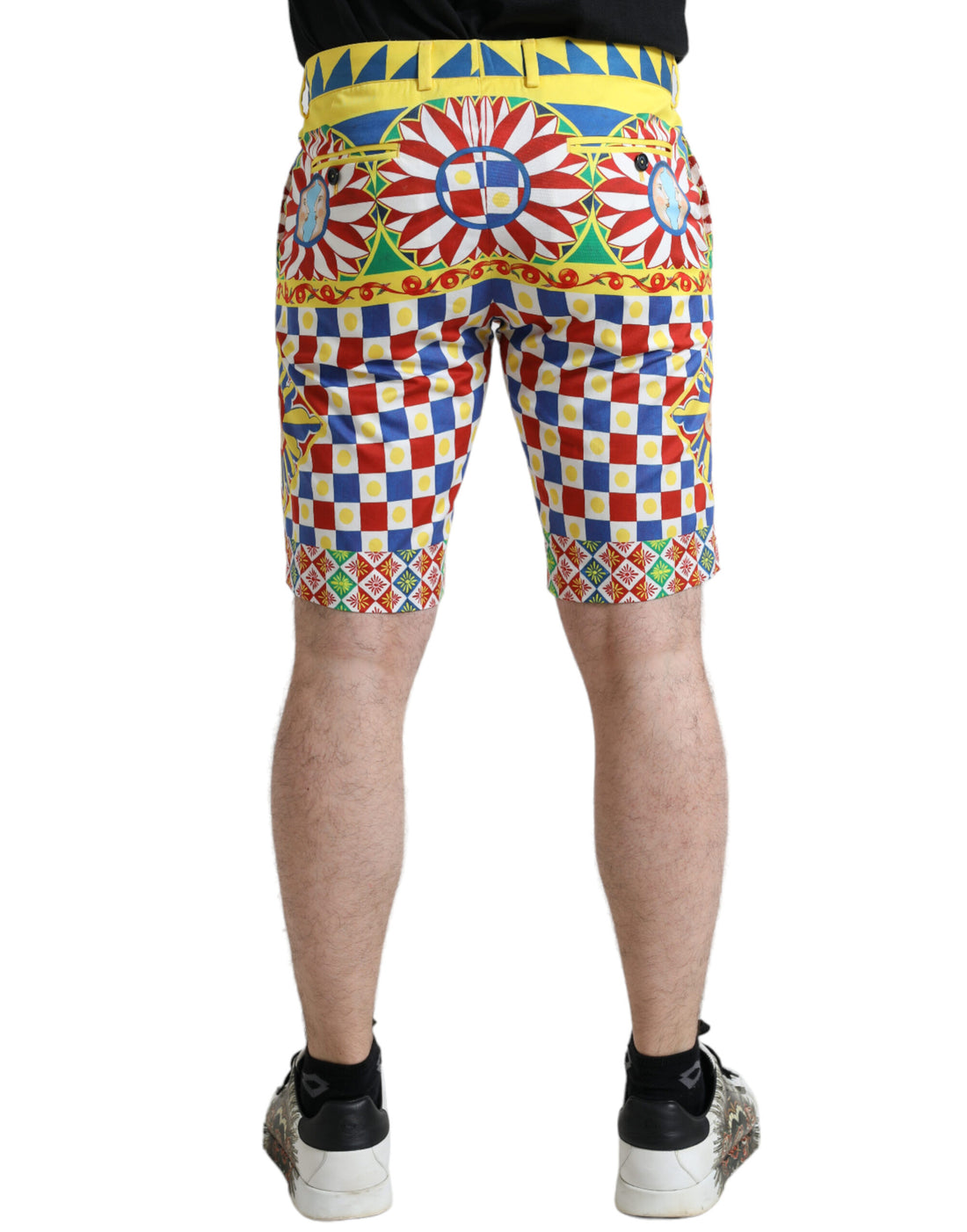 Dolce &amp;amp; Gabbana Multicolor Carretto Print Bermuda Shorts för män