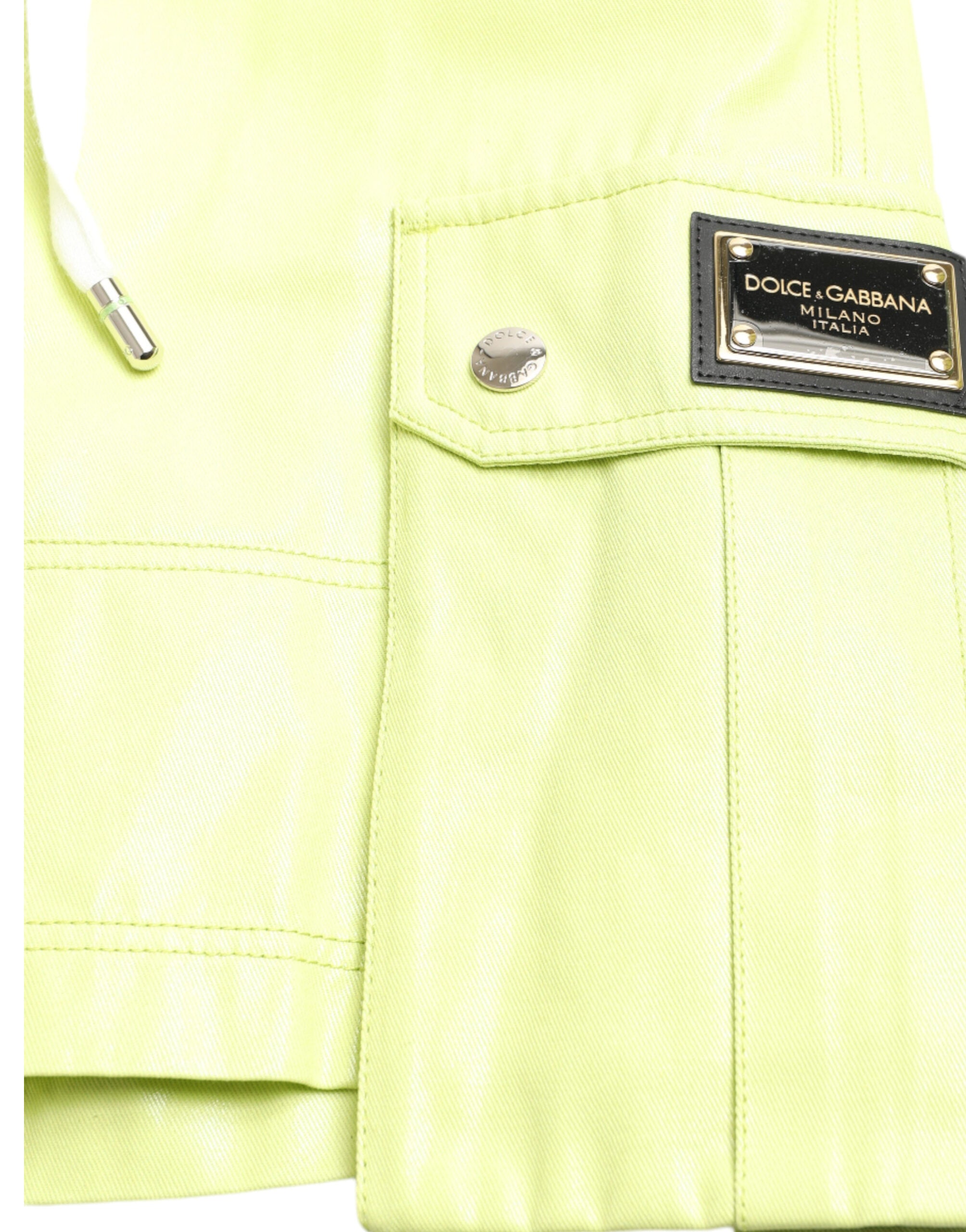 Dolce &amp; Gabbana Light Green Cotton Men Cargo Bermuda Shorts