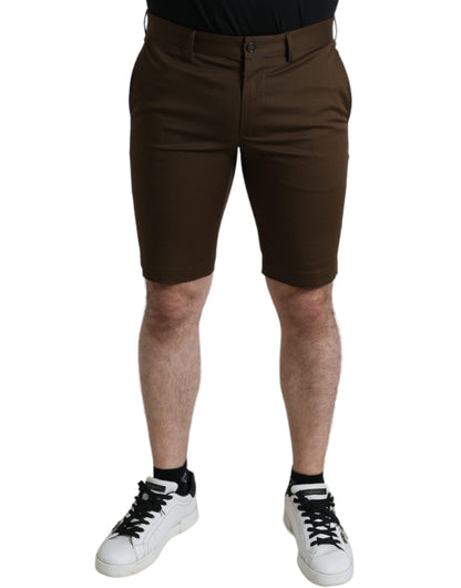 Dolce &amp; Gabbana Brown Cotton Stretch Men Bermuda Shorts