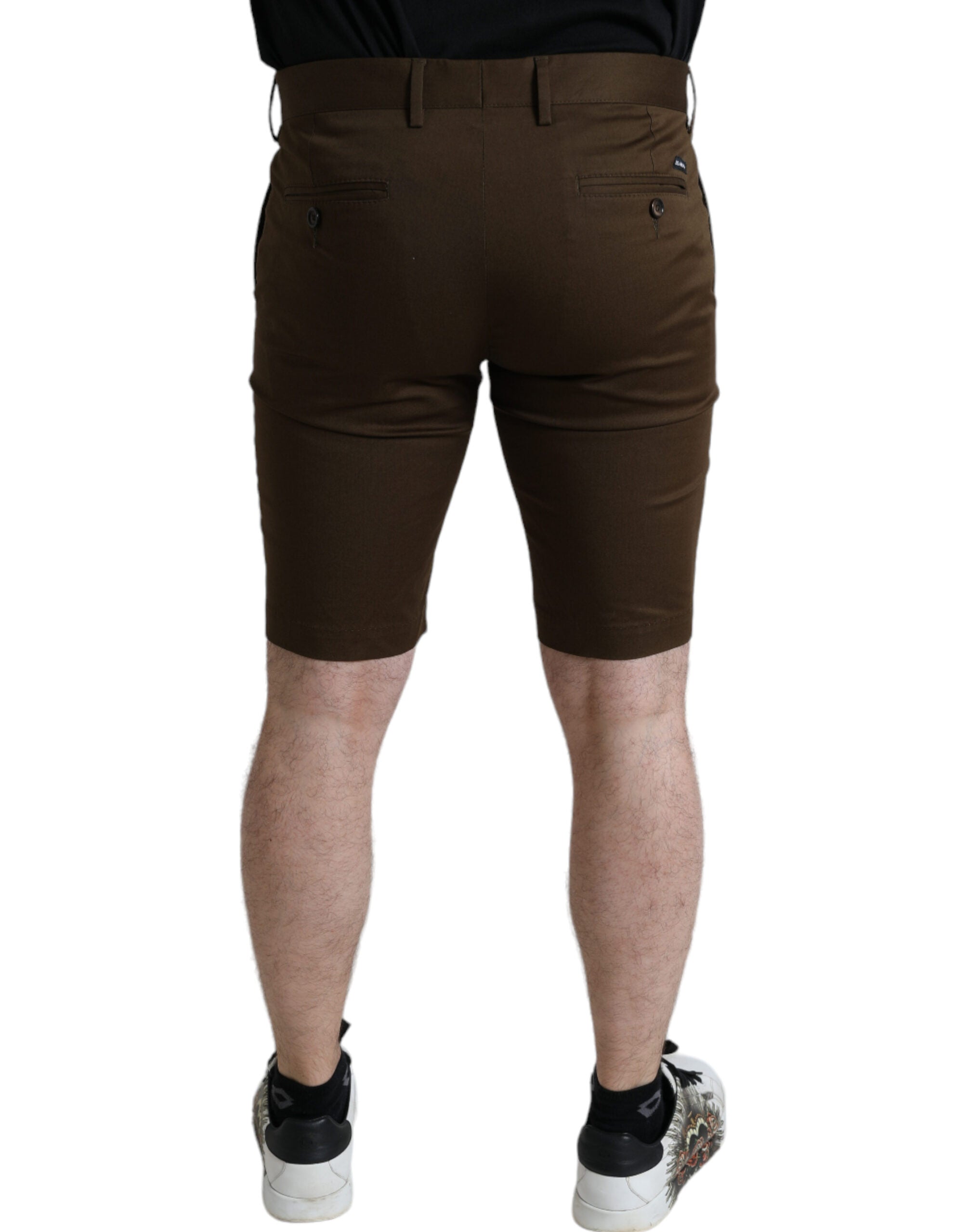 Dolce &amp; Gabbana Brown Cotton Stretch Men Bermuda Shorts