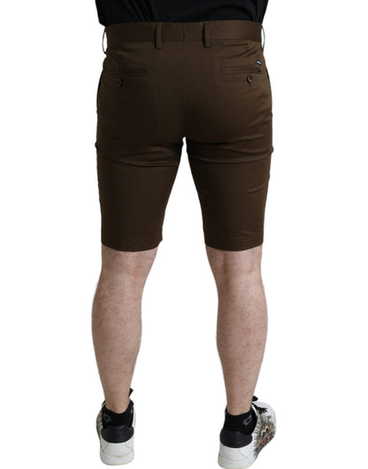 Dolce &amp; Gabbana Brown Cotton Stretch Men Bermuda Shorts