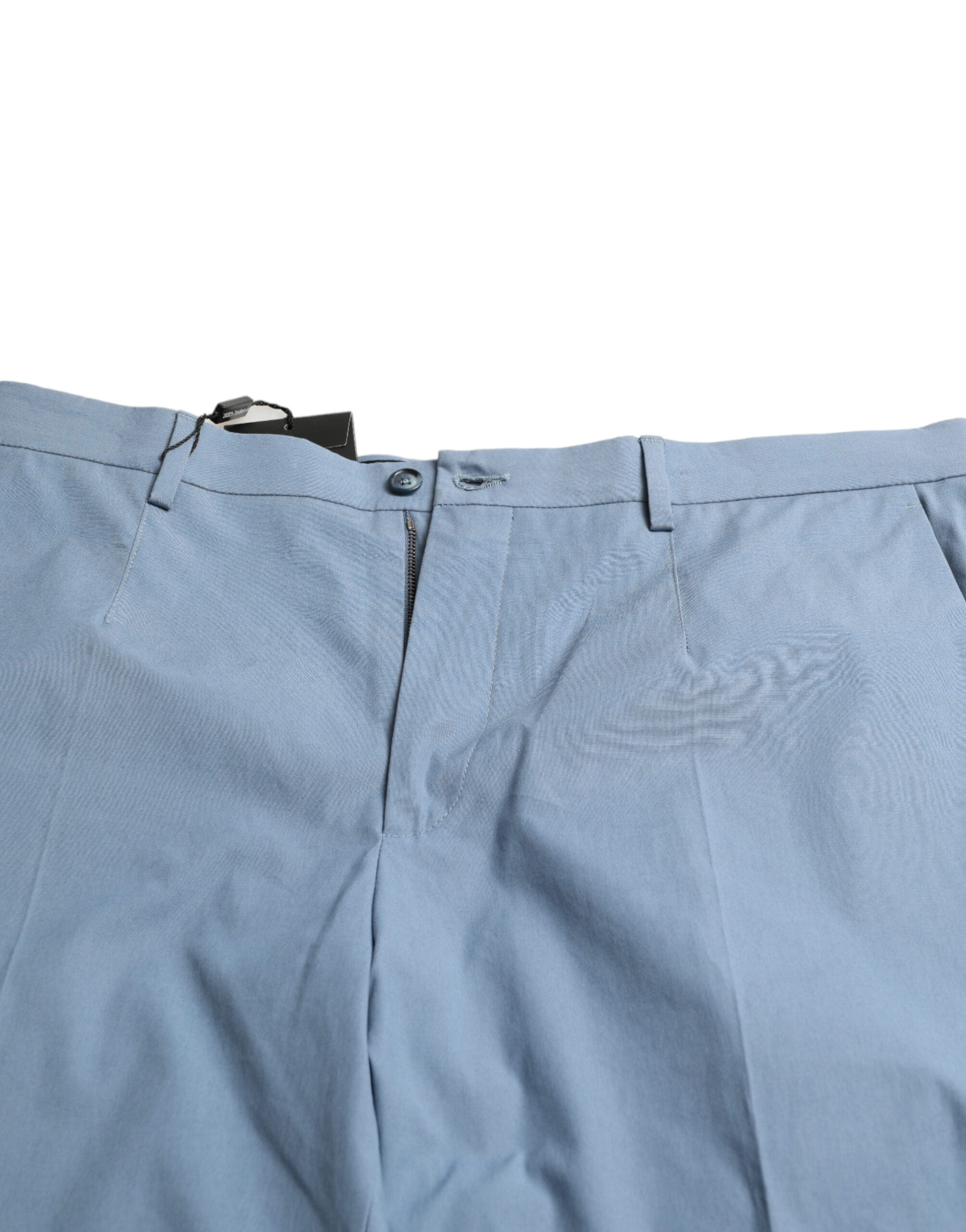Dolce &amp; Gabbana Sky Blue Cotton Folded Hem Men Bermuda Shorts