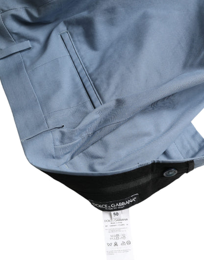 Dolce &amp; Gabbana Sky Blue Cotton Folded Hem Men Bermuda Shorts