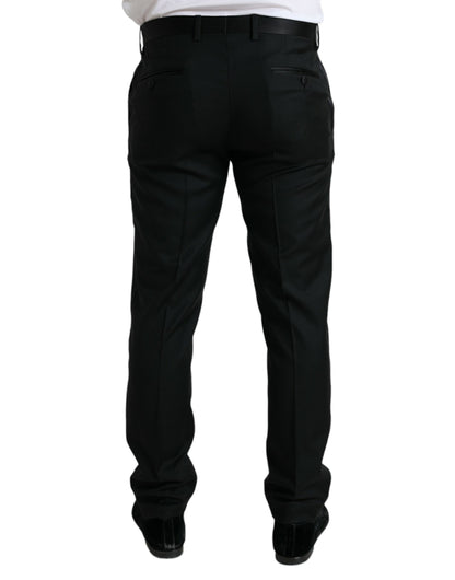 Dolce &amp;amp; Gabbana Svarta Ull Slim Fit Formella Byxor Dressbyxor