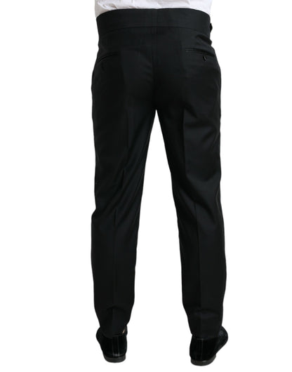 Dolce &amp;amp; Gabbana Svarta Ull Slim Fit Formella Byxor Dressbyxor