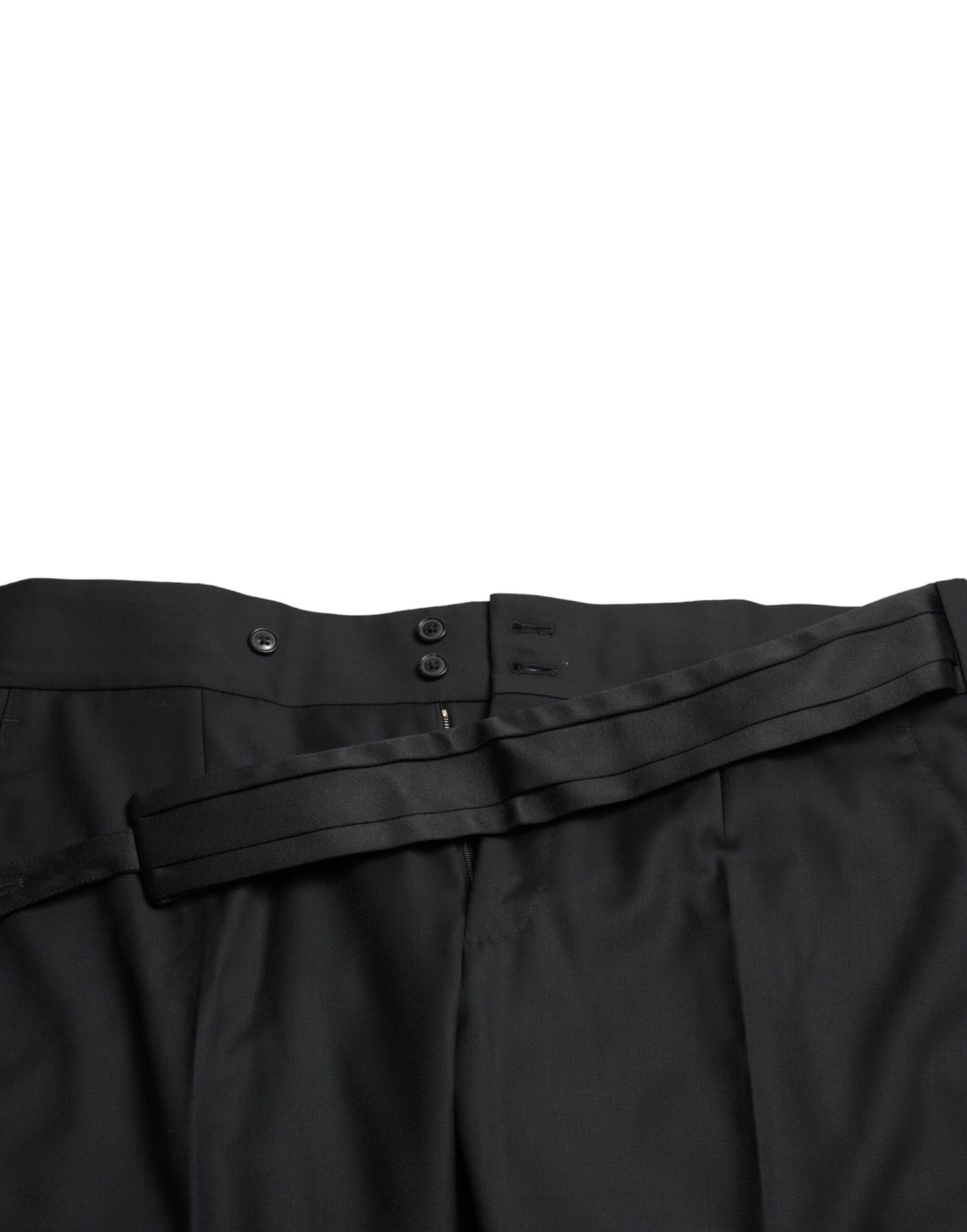 Dolce &amp;amp; Gabbana Svarta Ull Slim Fit Formella Byxor Dressbyxor