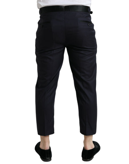 Dolce &amp; Gabbana Blue Wool Cropped Tapered Pants