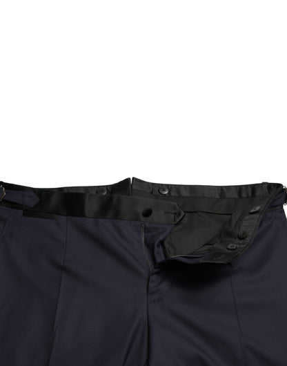 Dolce &amp; Gabbana Blue Wool Cropped Tapered Pants