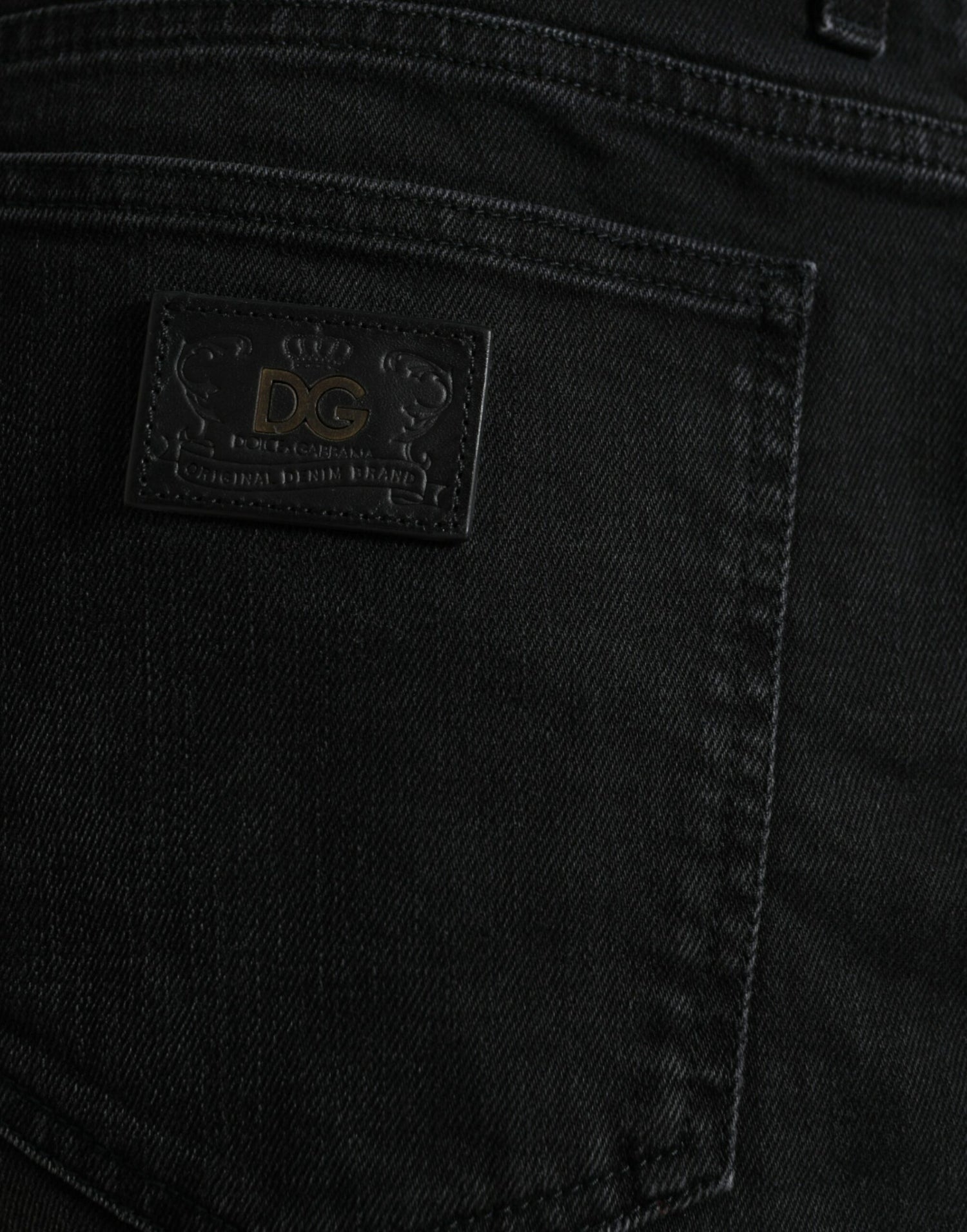 Dolce &amp; Gabbana Black Cotton Stretch Bermuda Denim Shorts