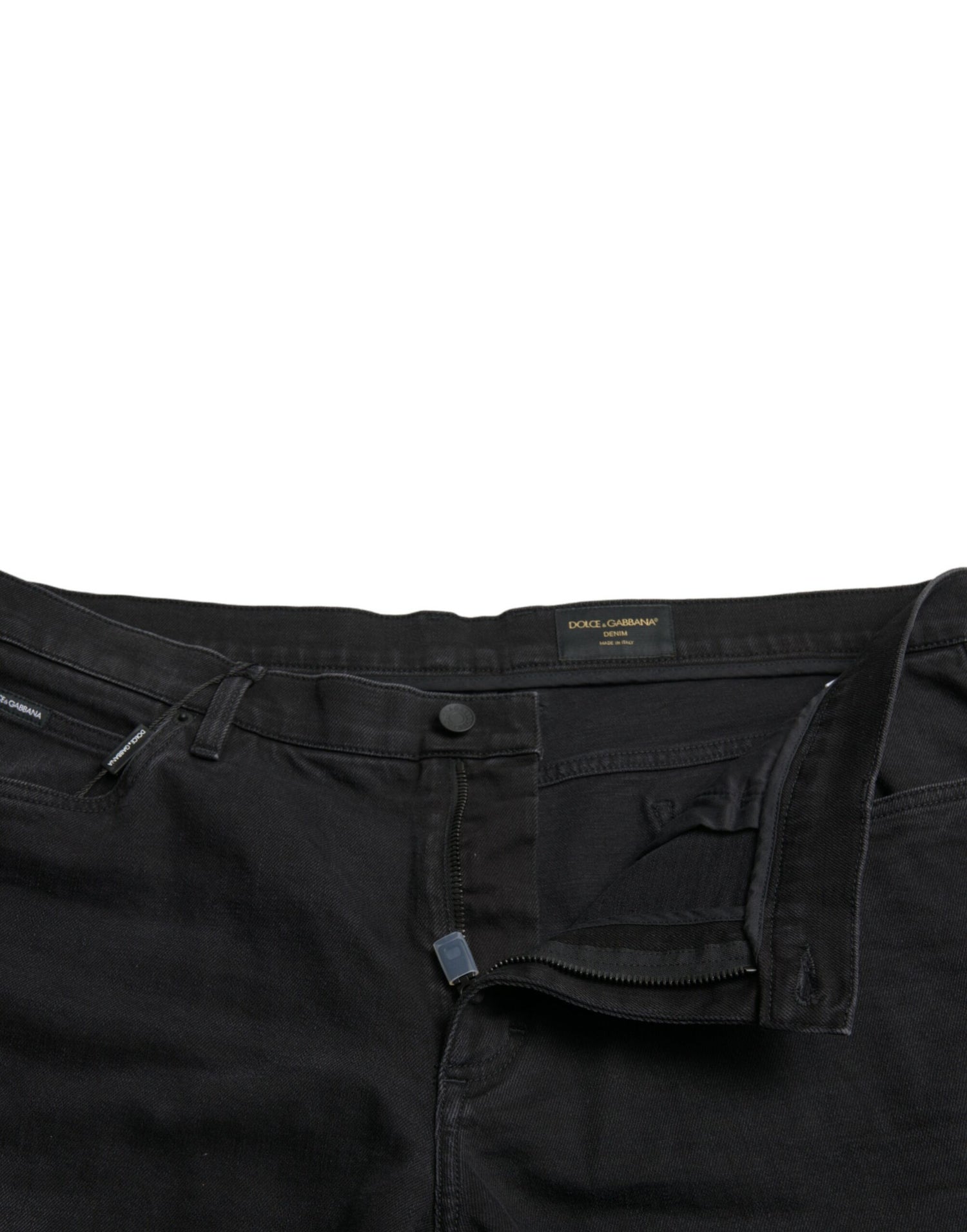 Dolce &amp; Gabbana Black Cotton Stretch Bermuda Denim Shorts