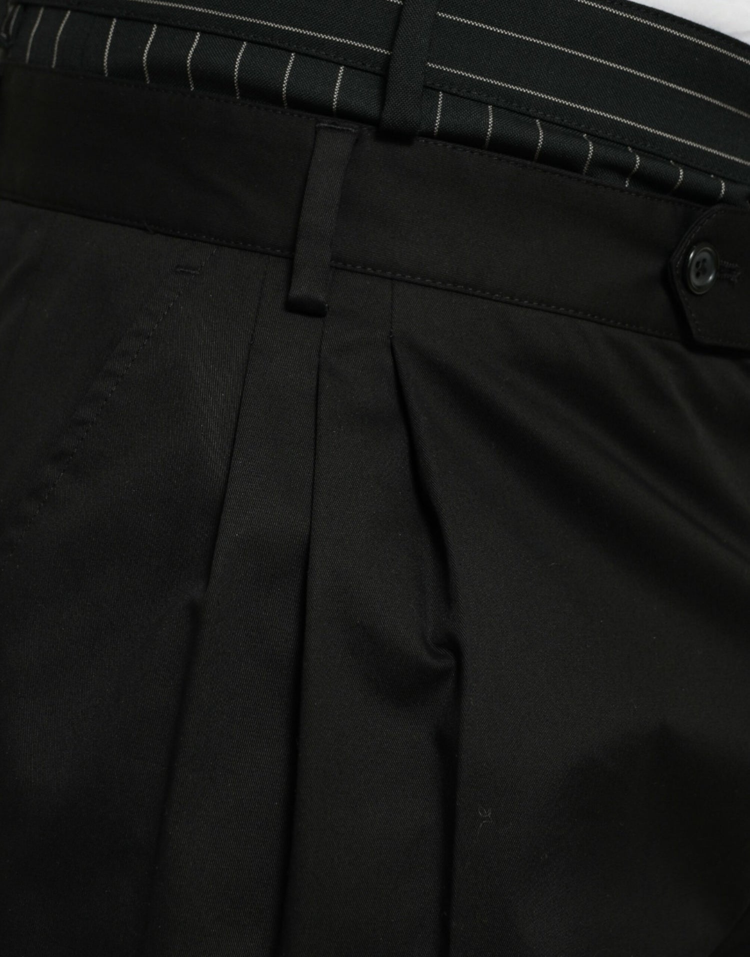 Dolce &amp; Gabbana Black Cotton Stretch Cargo Bermuda Shorts