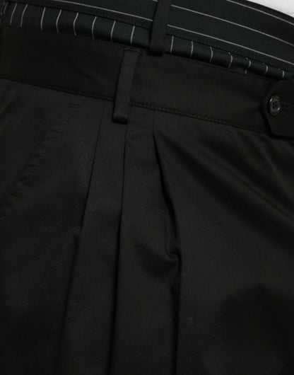 Dolce &amp; Gabbana Black Cotton Stretch Cargo Bermuda Shorts