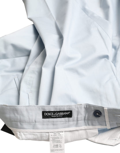 Dolce &amp;amp; Gabbana himmelsblå bomullsstretchiga skinnybyxor