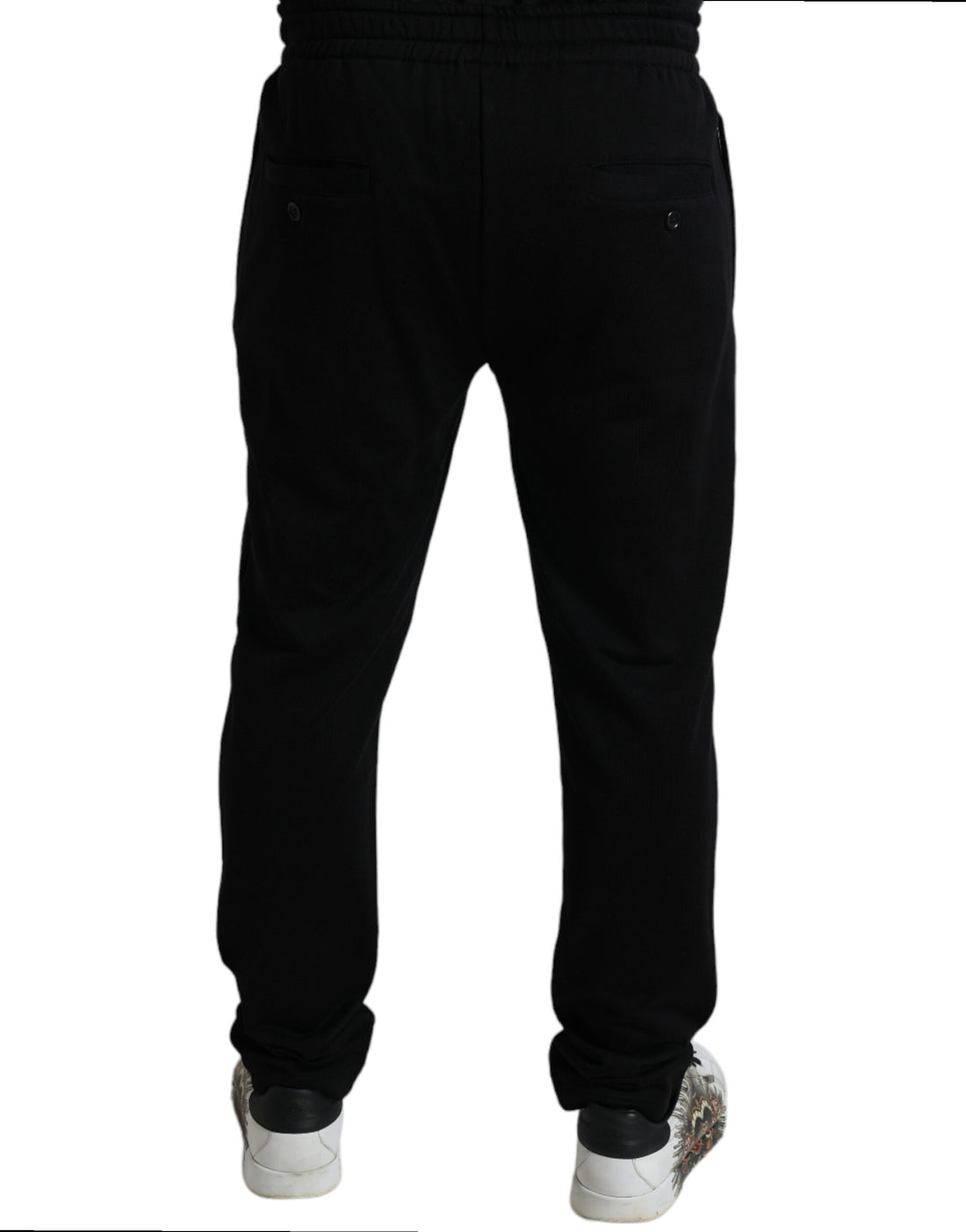 Dolce &amp;amp; Gabbana Svarta DG Logo Skinny Jogger Sweatpants Byxor
