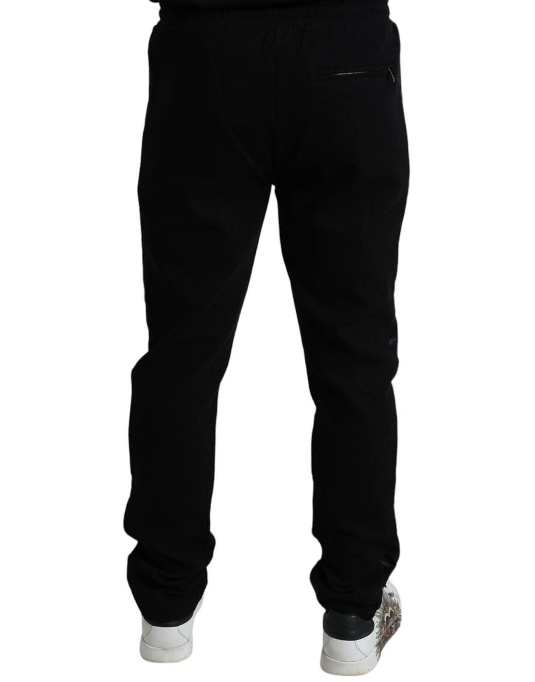 Dolce &amp;amp; Gabbana Svarta Bomulls Skinny Jogger Träningsbyxor