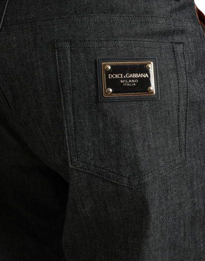 Dolce &amp;amp; Gabbana Flerfärgade Tiger Bomulls Lösa Denim Jeans