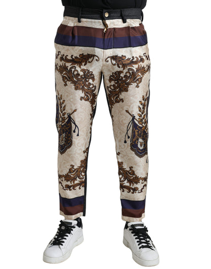 Dolce &amp;amp; Gabbana Flerfärgade Heraldiska Skinny Herrbyxor