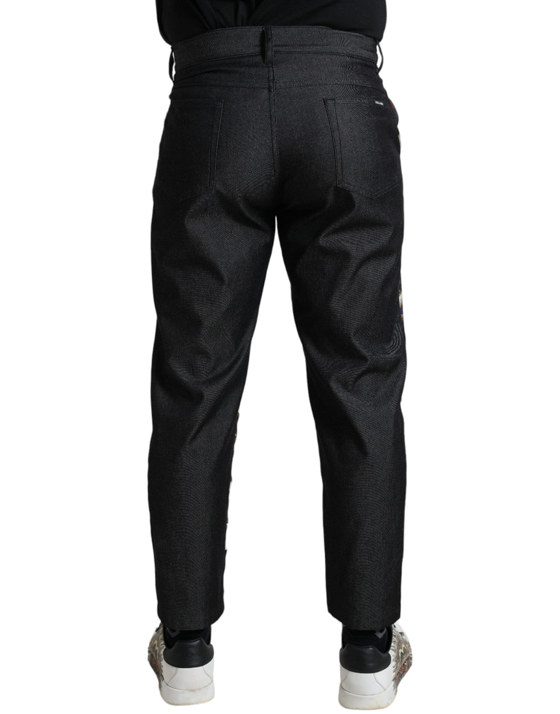 Dolce &amp;amp; Gabbana Flerfärgade Heraldiska Skinny Herrbyxor
