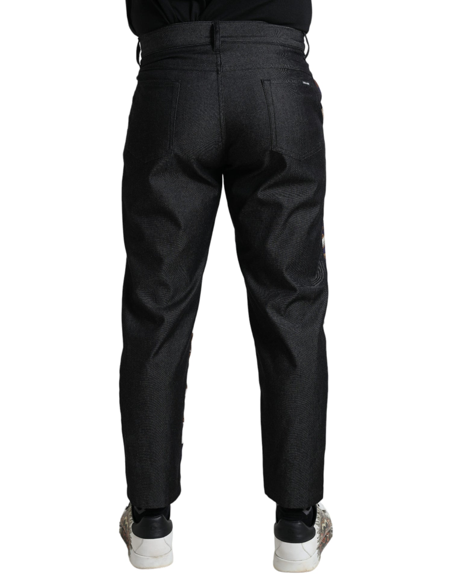 Dolce &amp;amp; Gabbana Flerfärgade Heraldiska Skinny Herrbyxor