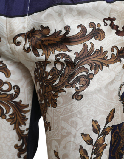 Dolce &amp;amp; Gabbana Flerfärgade Heraldiska Skinny Herrbyxor