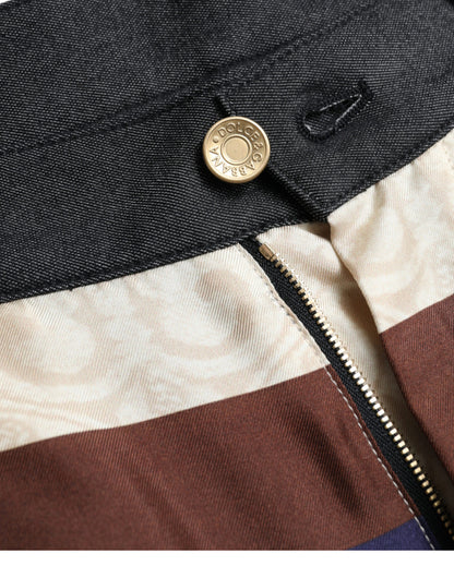 Dolce &amp;amp; Gabbana Flerfärgade Heraldiska Skinny Herrbyxor